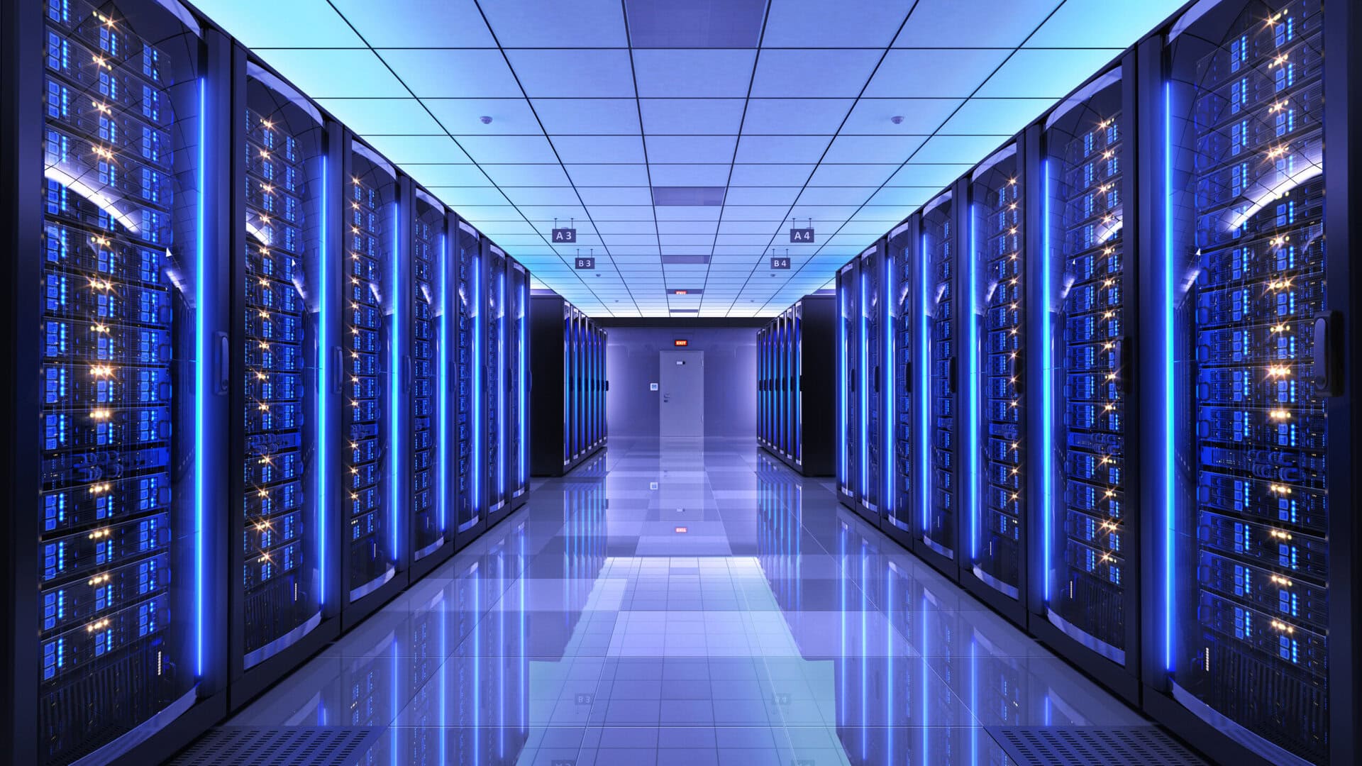 server racks in server room data center