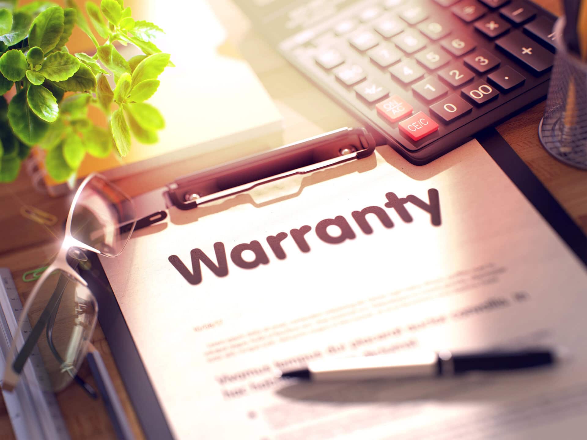 Clipboard with Warranty Concept.